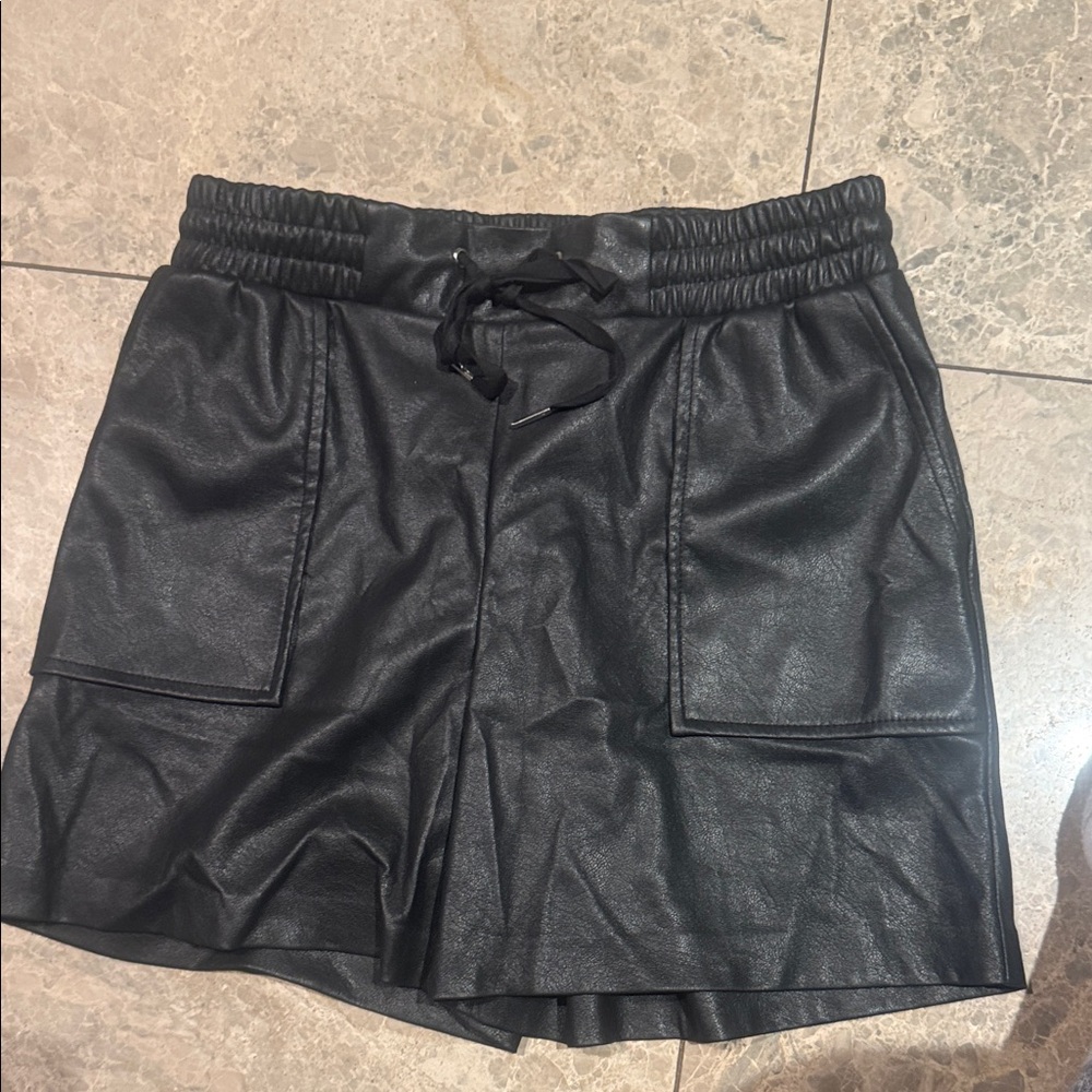 Chic Black Drawstring Mini Shorts - Picture 3 of 4